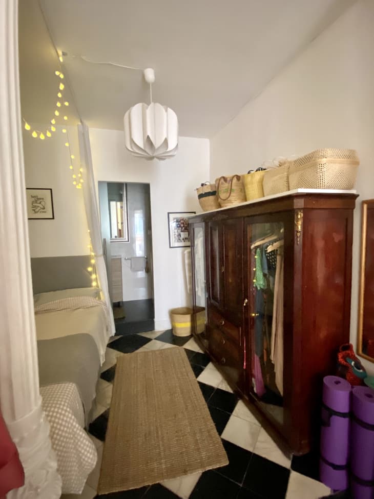 Picture of Bohemian Madrid Apartment With Black & White Tile Floors | Apartment ...